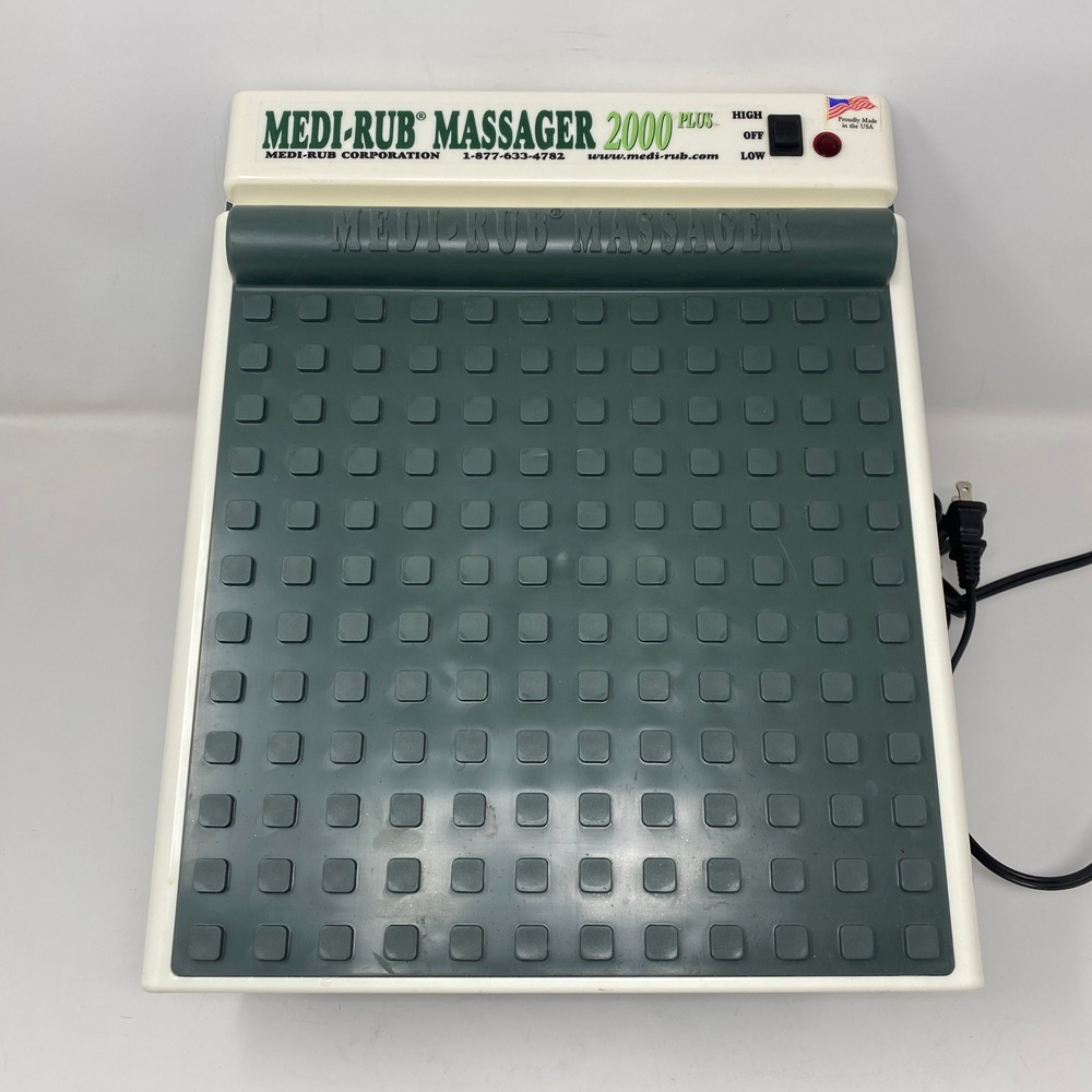 Vtg Medi-Rub Foot Massager Green White 2000 Plus MR-3F Two Speed USA Made